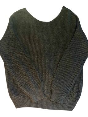 Gap Cropped Chunky Knit Sweater – Women’s XL – Charcoal Black - Twisted Back